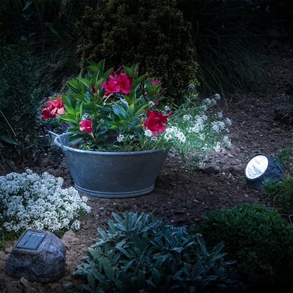 Polyresin-aurinkokennovalaisin - GALIX - Rock - 10 lumenia - Ruskea - LED