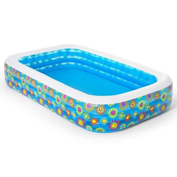 Uppblåsbar pool - Deluxe - Rektangulär - 305cm x 183cm - Höjd 56cm - Flerfärgad