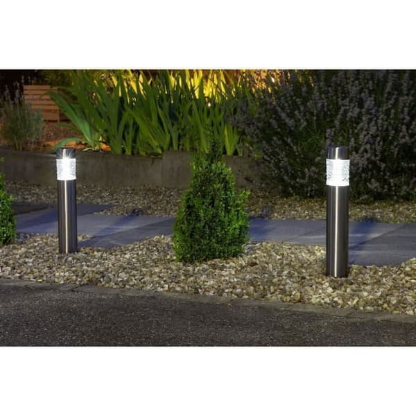 Ruostumattomasta teräksestä valmistettu aurinkopylväs - GALIX - 0,13 W - 10 lumenia - 8 tuntia valaistusta - 1 valkoinen LED