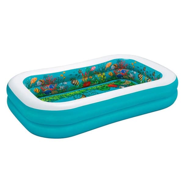 Bestway 3D uppblåsbar plaskdamm för barn 262 x 175 x 51 cm Blå