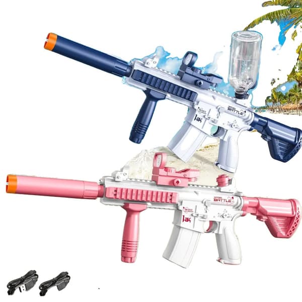 Elektrisk vattenpistol 2-pack, tålig plast, säker för barn,2 Pack