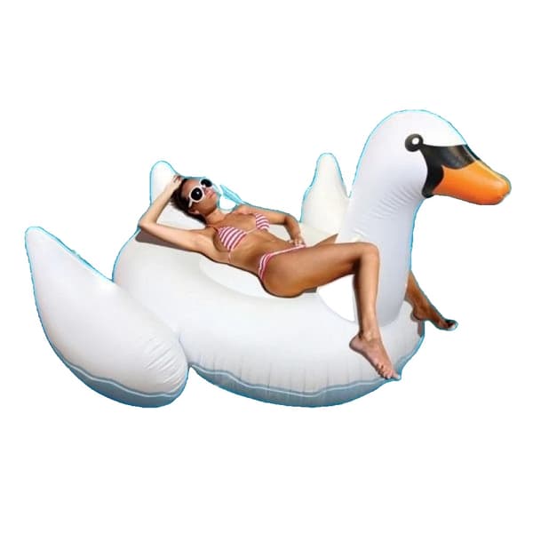 Oppustelig Pool Float, Størrelse 150 cm, PVC Materiale, Belastningskapacitet 100 kg,Svan 150cm