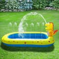 Miniatyrbillede 2 af 9: Oppustelig sprinklerpool til børn, sød dinosaur børnepool, 3-i-1 stænkpude i baghaven svømning udendørs vandspil for småbørn