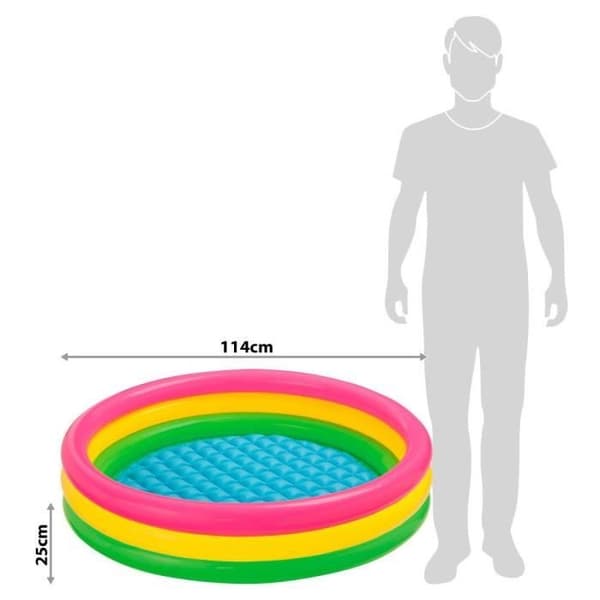 INTEX fristående pool - 57412 - Tre rör - Ø114 x 25 cm - Ftalatfri