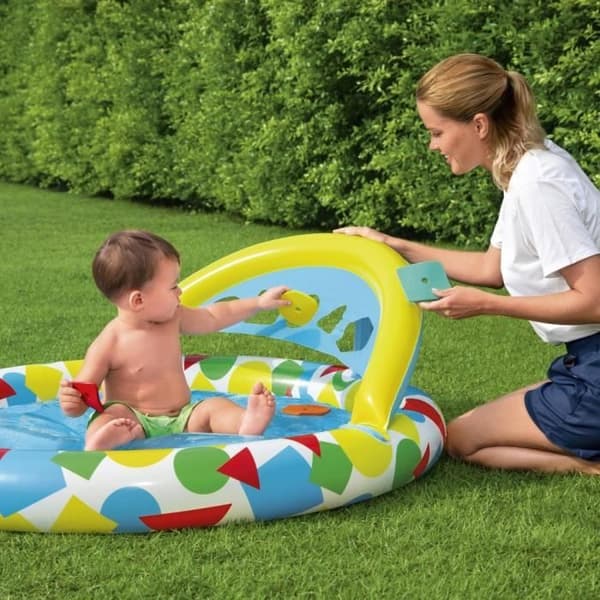 Uppblåsbar pool - Splash &amp; Learn - 120x117x46cm - Skicklighetsspel - Markis