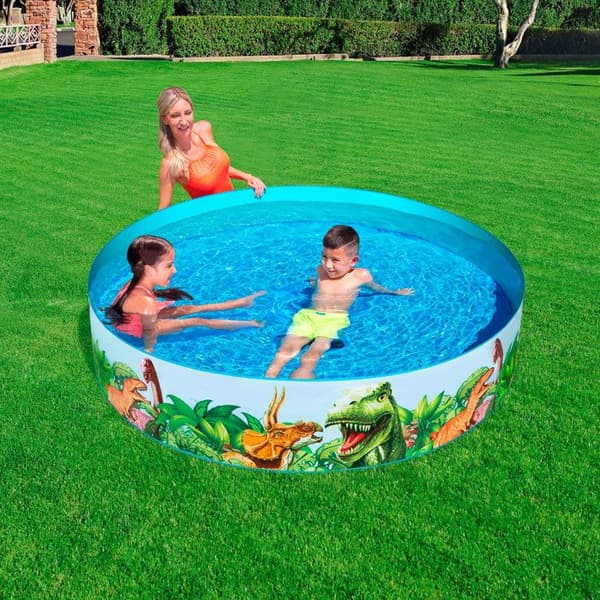 Barnpool - Bestway - Fill-N-Fun Dinosaurie - 183 x 38 cm - Vinyl - Blå
