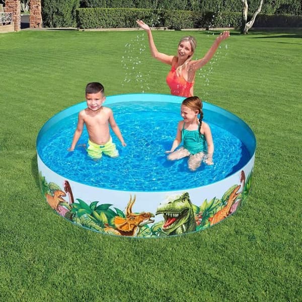 Barnpool - Bestway - Fill-N-Fun Dinosaurie - 183 x 38 cm - Vinyl - Blå