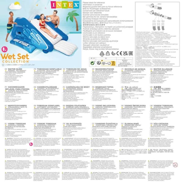 INTEX oppustelig vandrutsjebane Kool Splash blå