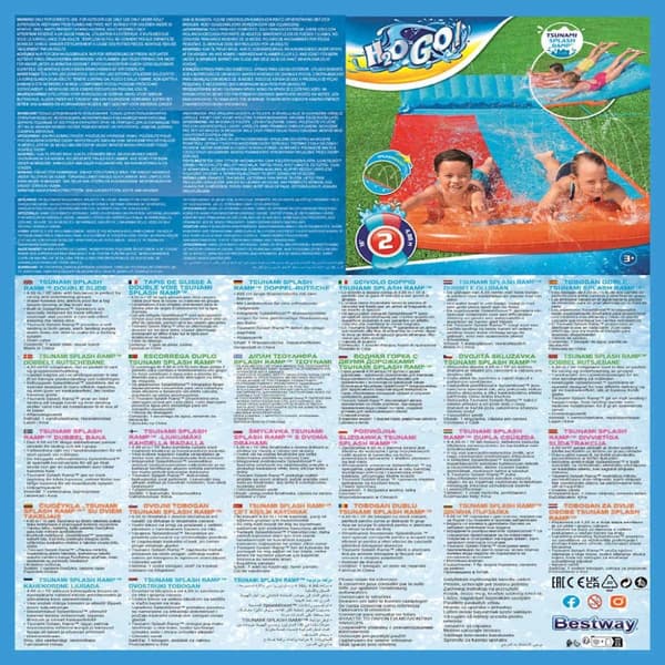 Bestway H2OGO vannsklie tsunami plaskerampe dobbel sklie