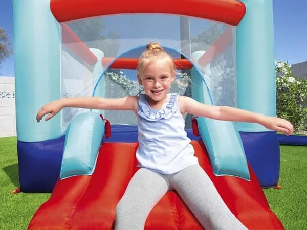Oppustelig trampolin med rutsjebane Spring n' Slide #53310