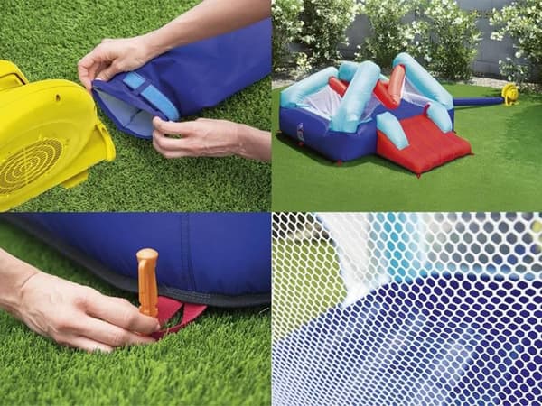 Oppustelig trampolin med rutsjebane Spring n' Slide #53310