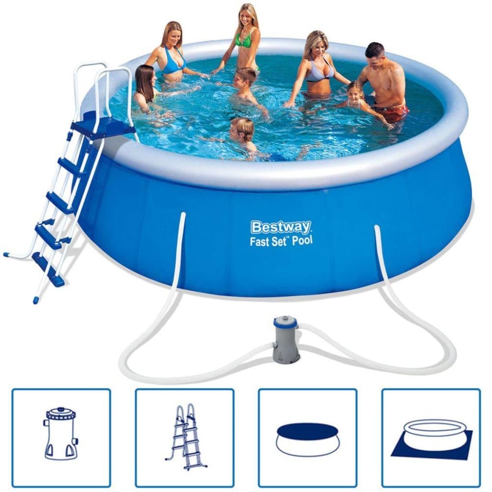 bestway pool uppblasbar fast set rund 457x122 cm 57289 cdon