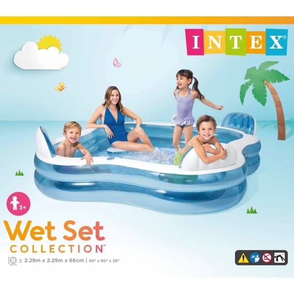 INTEX oppusteligt svømmebassin familielounge 56475NP