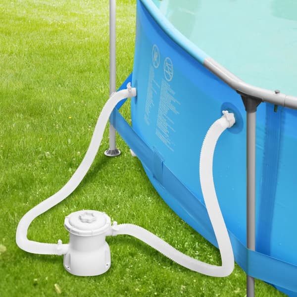 Badebassin rund med pumpe Ø 300 x 76 cm - blå