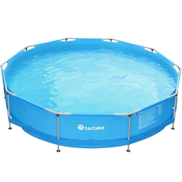 Badebassin rund med pumpe Ø 360 x 76 cm - blå