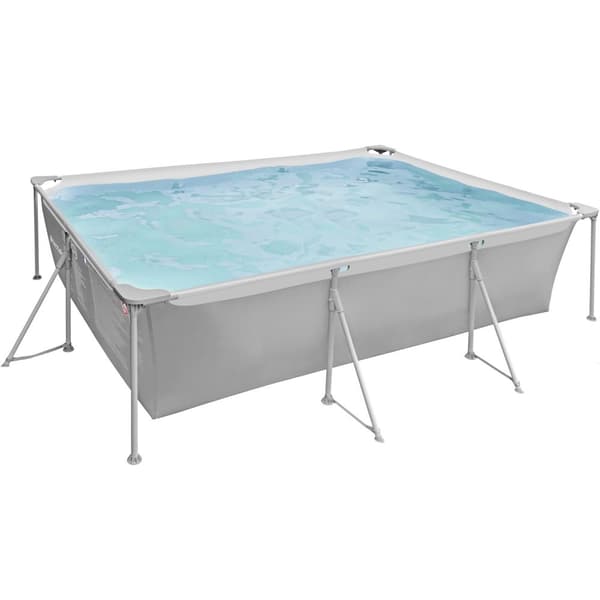 Badebassin firkantet 300 x 207 x 70 cm - grå