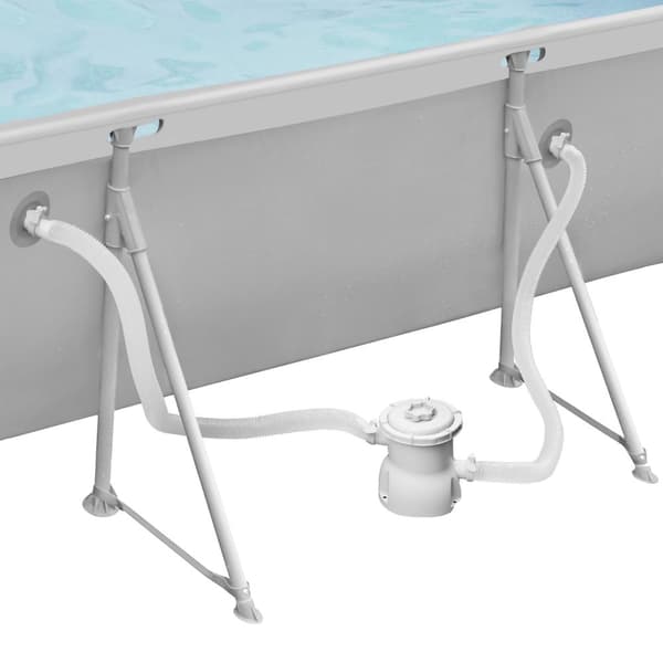 Badebassin firkantet 300 x 207 x 70 cm - grå