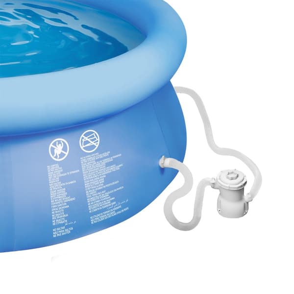 Oppusteligt badebassin med pumpe Ø 300 x 76 cm - blå