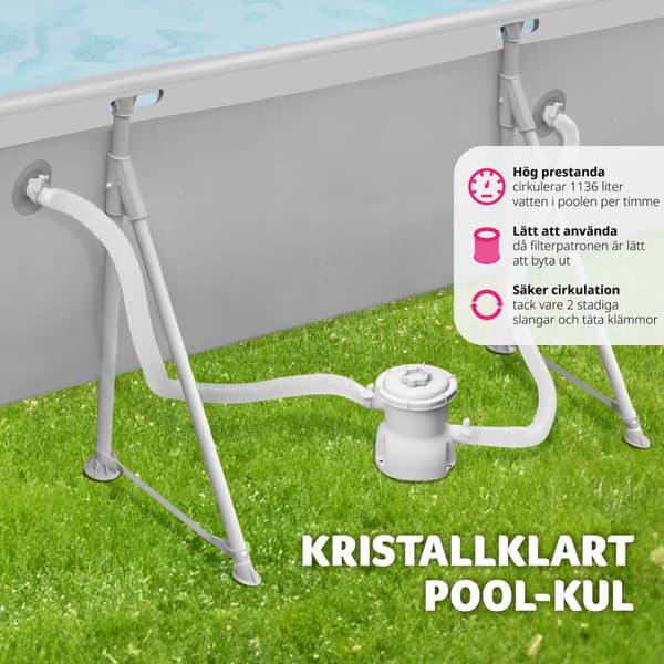 Pool fyrkantig 300 x 207 x 70 cm - grå