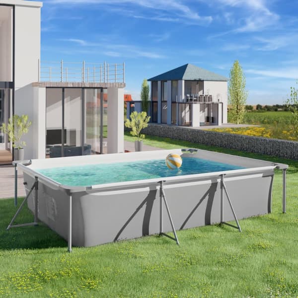 Pool fyrkantig 300 x 207 x 70 cm - grå