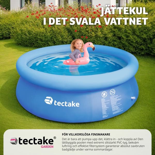 Pool rund med filterpump Ø 300 x 76 cm - blå