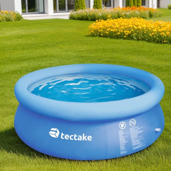 Pool rund med filterpump Ø 300 x 76 cm - blå
