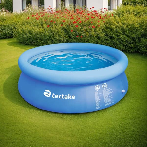 Pool rund med filterpump Ø 300 x 76 cm - blå