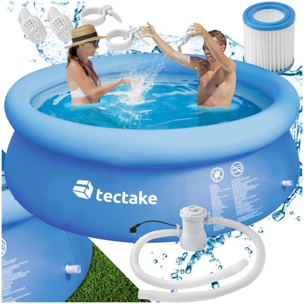 Pool rund med filterpump Ø 300 x 76 cm - blå