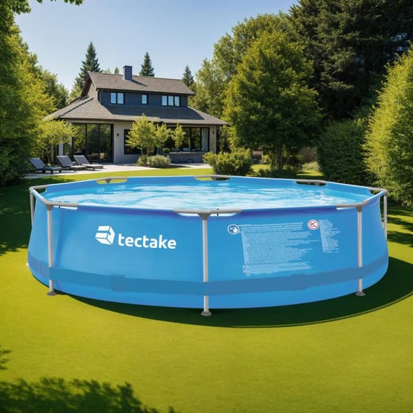 Pool rund med filterpump Ø 300 x 76 cm - blå