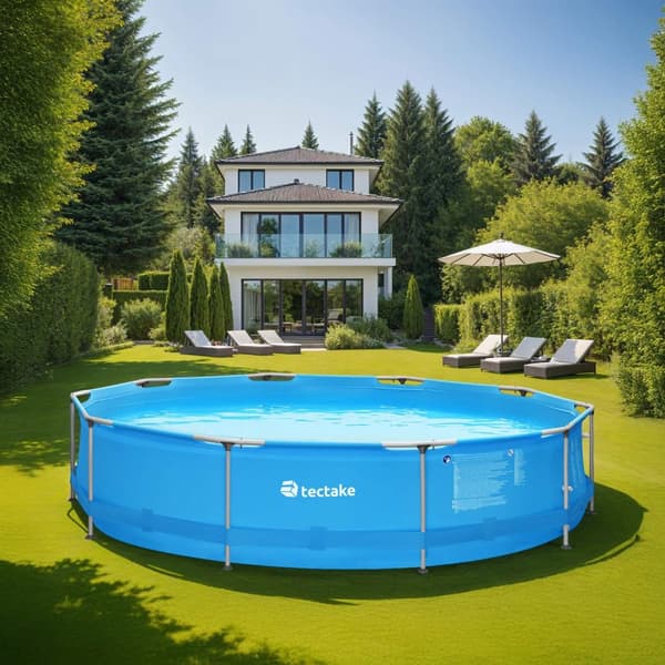 Pool rund med filterpump Ø 360 x 76 cm - blå