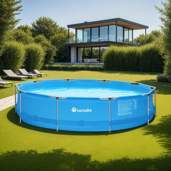 Pool rund med filterpump Ø 360 x 76 cm - blå