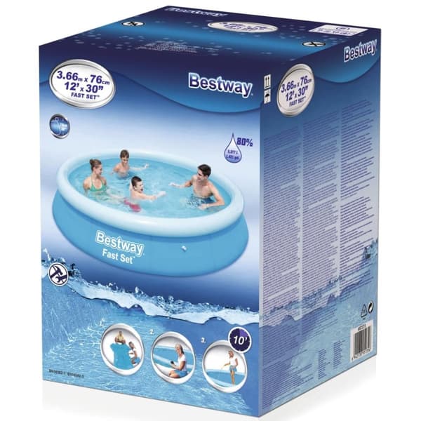 Bestway Fast Set oppustelig swimmingpool rund 366 x 76 cm 57273