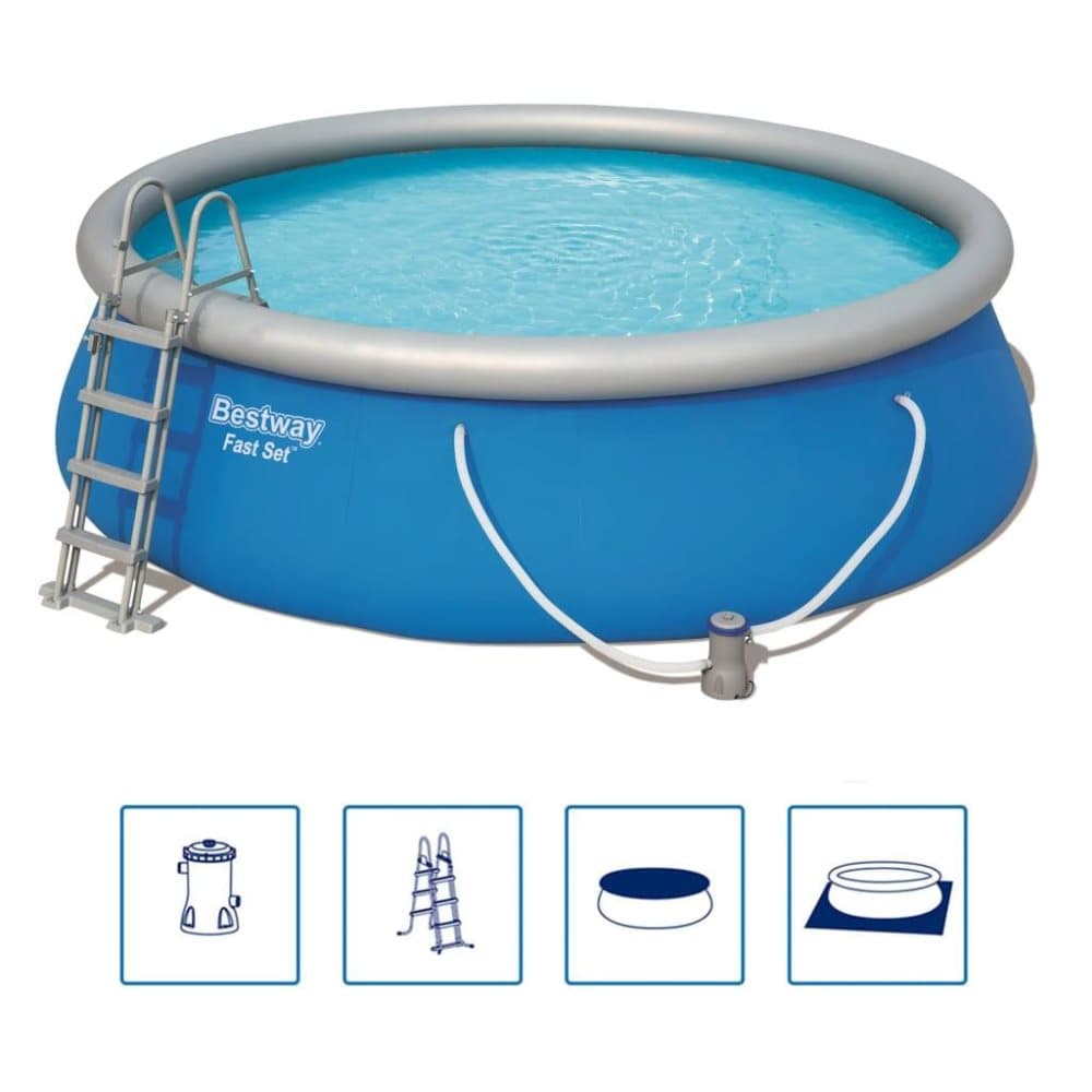 Bestway Oppblåsbart svømmebassengsett Fast Set 457x122 cm rund 57289