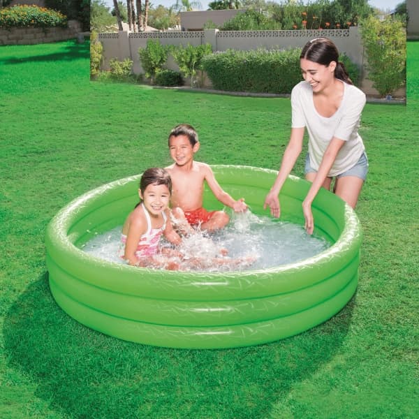Bestway 51026, Uppblåsbar pool, 282 l, Rund, 2 År, Vinyl, Blå, Grön, Röd