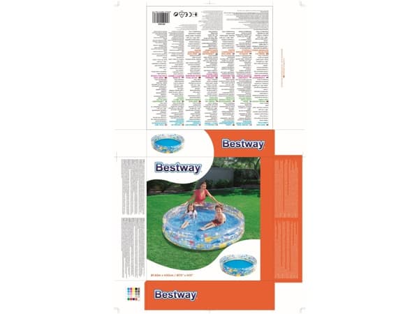 Bestway 51005, Puhallettava uima-allas, 480 L, 2 vuosi/vuosia, Vinyyli, Monivärinen