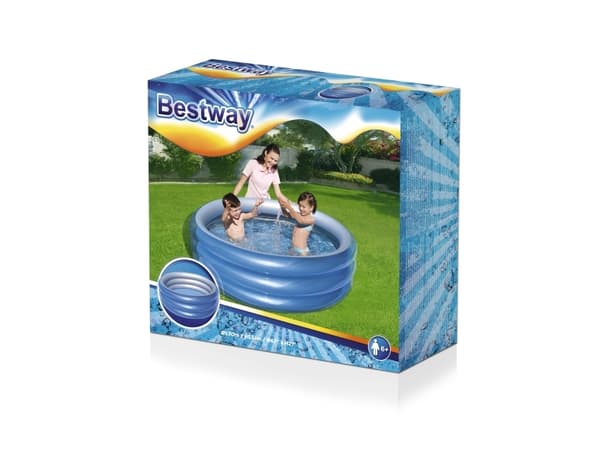 Bestway 51042, Oppblåsbart basseng, 697 l, Rund, 6 år, Vinyl, Blå, Sølv, Gjennomsiktig