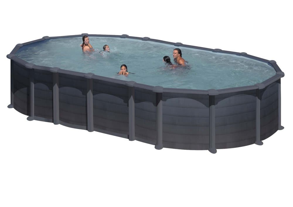 Pool Basic 132 730x375 cm, Sort grafit