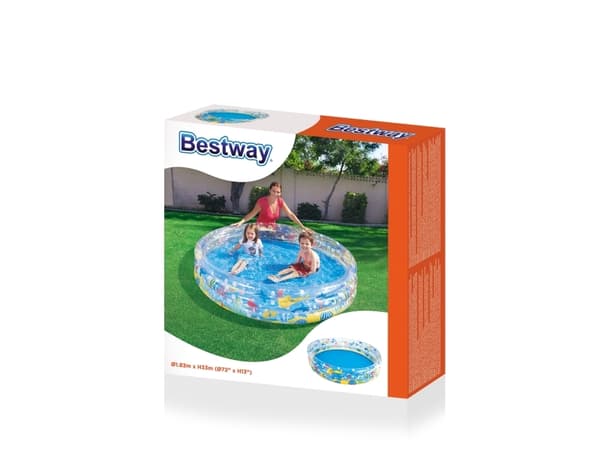 Bestway 51005, Oppblåsbart basseng, 480 l, Rund, 2 år, Vinyl, Flerfarget