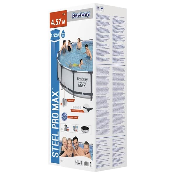 Bestway Pool Steel Pro MAX med tillbehör rund 457x122 cm