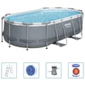 Miniatyrbild 1 av 11: Bestway Ovanmarkspool Power Steel oval 427x250x100 cm