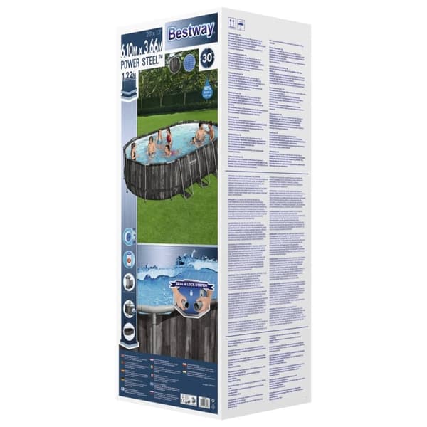 Bestway Power Steel swimmingpoolsæt 488x305x107 cm oval