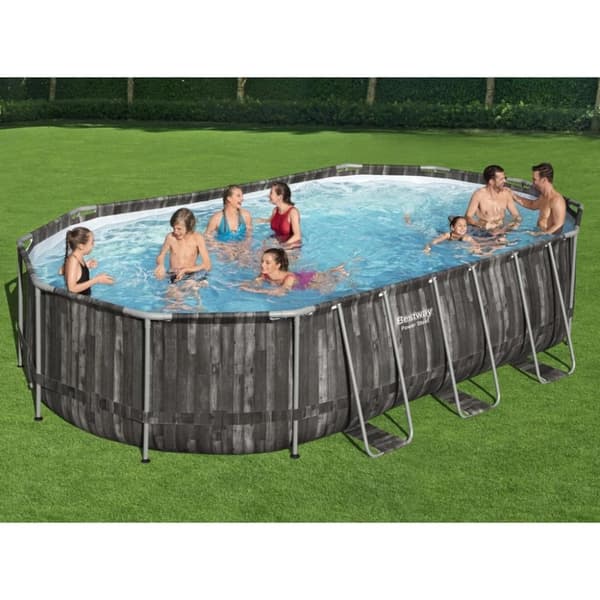 Bestway Power Steel swimmingpoolsæt 488x305x107 cm oval
