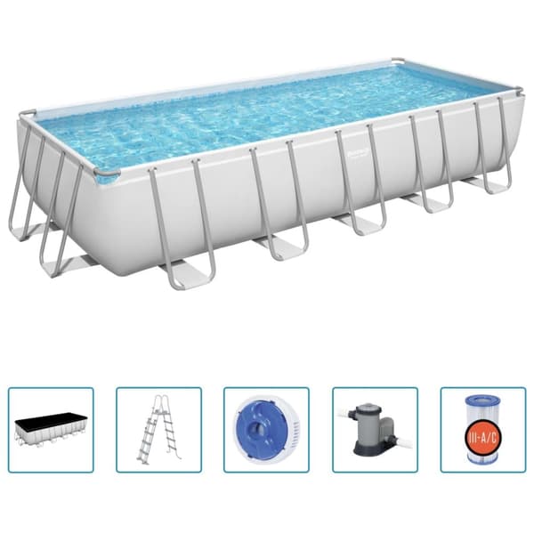Bestway Power Steel fritstående pool rektangulær 19281 l