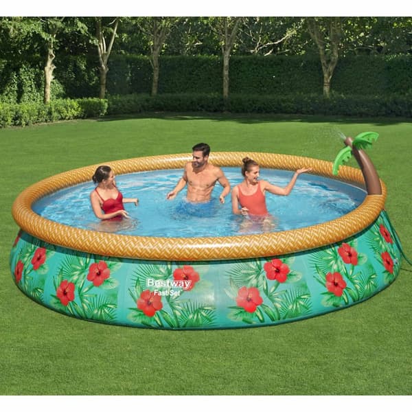 Bestway Fast Set oppusteligt poolsæt Paradise Palms 457x84 cm