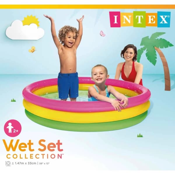 INTEX Sunset Oppblåsbart basseng 3 ringer 147x33 cm