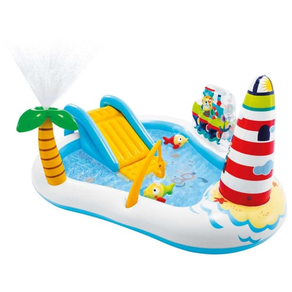 INTEX Oppblåsbart lekebasseng Fishing Fun 218x188x99 cm