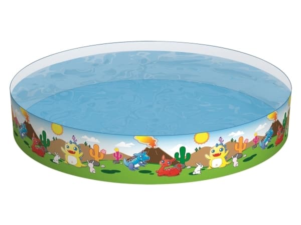 Bestway 55001, Innrammet basseng, 1612 l, Rund, 3 år, PVC, Vinyl, Flerfarget