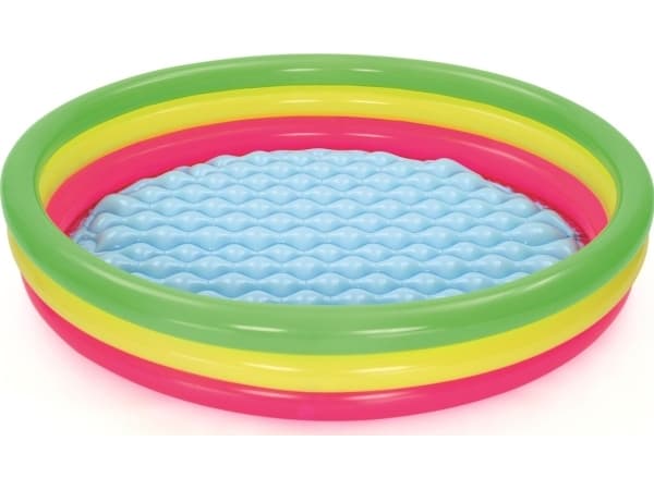 Bestway Round Barnebasseng - Grønn, Gul, Rosa - 152x30 cm 211 L