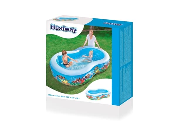 Bestway 54118, Oppblåsbart basseng, 544 l, Rektangulær, Vinyl, Flerfarget