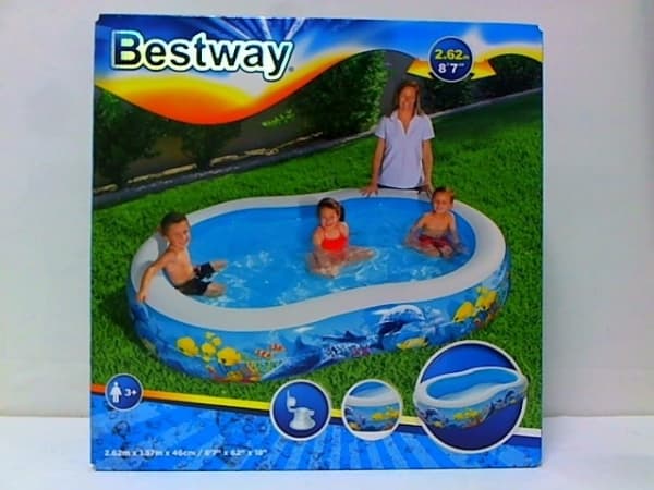 Bestway 54118, Oppblåsbart basseng, 544 l, Rektangulær, Vinyl, Flerfarget